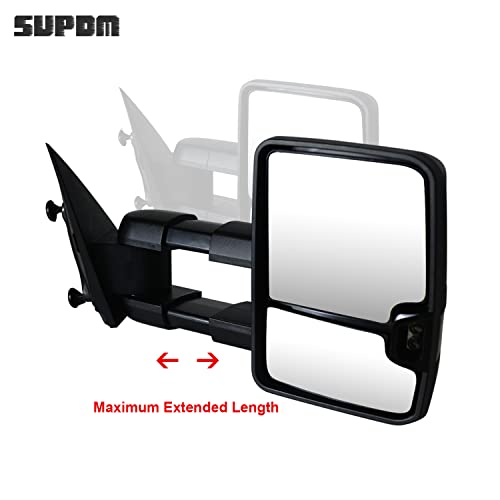 SUPDM Towing Mirrors fit 2014-2018 for Chevy Silverado/for GMC Sierra 1500 2015-2018 for Chevy Silverado/for GMC Sierra 2500 3500 with Turn Signals Lights, Clearance Lamp, Running Light