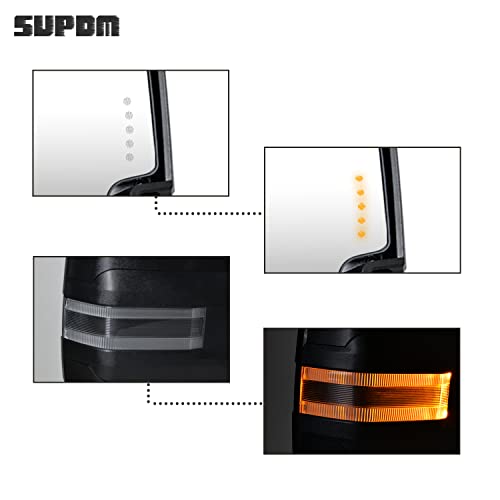 SUPDM Towing Mirrors fit 2014-2018 for Chevy Silverado/for GMC Sierra 1500 2015-2018 for Chevy Silverado/for GMC Sierra 2500 3500 with Turn Signals Lights, Clearance Lamp, Running Light