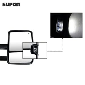 SUPDM Towing Mirrors fit 2014-2018 for Chevy Silverado/for GMC Sierra 1500 2015-2018 for Chevy Silverado/for GMC Sierra 2500 3500 with Turn Signals Lights, Clearance Lamp, Running Light