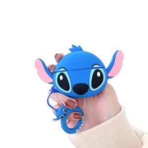 cocomii cartoon case compatible with airpods pro - silicone, slim, matte, cute funny animated, anxiety & stress relief, keychain ring, fingerprint resistant, anti-scratch, shockproof (stitch face)