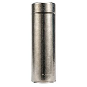 Tajavl 18oz Titanium Tea Tumbler with Filter, Double Walled Vacuum Insulated Travel Mug with Infuser Strainer, Leakproof thermos Water Bottle for Tea Coffee Beverages