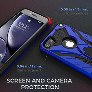 Kitoo Made in USA Defender Designed for iPhone 7/8/SE 2020/2022 Eco-Friendly Case with Kickstand, Military Grade Shockproof 12ft. Drop Tested - Blue