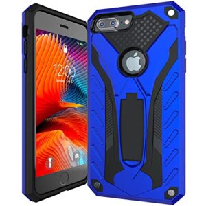 kitoo made in usa defender designed for iphone 6 plus/iphone 6s plus eco-friendly case with kickstand, military grade shockproof 12ft. drop tested - blue