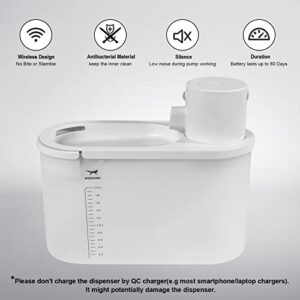 Cat Water Fountain Battery Operated: Automatic Pet Water Dispenser Wireless Powered Inside for Small Dog Pet - 67oz/2L Water Bowl - Ultra Quiet Smart Pump by Motion Sensor - 30-60days Battery Life