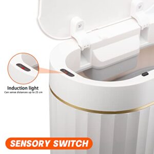 EMANE Motion Sensor Smart Garbage Bin with No Show Trash Bag Design - Durable & Waterproof Smart Trash Can for Bathroom - Slim Bathroom Trash Cans with Lids Fit Anywhere - Quiet Motion Trash Can