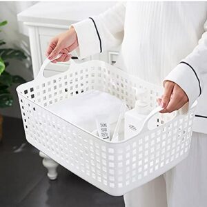 HANAMYA 3 pieces of Laundry Hampers Basket, with Lid and Wheels, Modern Hollow-carved Design, White