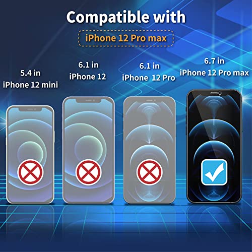 QUESPLE [2 Pack] Privacy Screen Protector for iPhone 12 Pro Max 6.7 inch, Anti-Spy Tempered Glass Film, Bubble Free, Anti-Scratch, Case Friendly, Anti Peeping, Easy Installation Tray