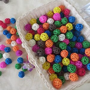 parrot chew toys bird toys, 30 pcs 1.2 inch rattan wicker balls parakeet chewing toys, for budgies conures hamsters bunny toy, decoration for diy craft party wedding