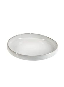 serene spaces living large round white ceramic platter, food-safe, appetizer, dessert, fruit decorations, serving platter, storage platter for candles, cosmetic, jewelry, 12" diameter & 1.5" tall