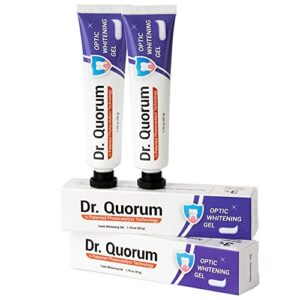 dr. quorum optic whitening gel (50 g) 2 packs, teeth whitening gel, patented phtocatalyst teeth whitener, carbamide peroxide contained, express teeth whitening, teeth whitening at home