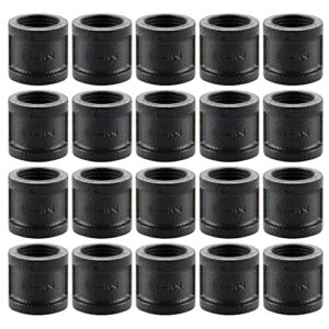 1/2" black painted pipe fitting coupling - home expert 10 pack black malleable iron cast pipe fittings coupling for steampunk vintage shelf bracket shoe racks diy plumbing pipe decor furniture