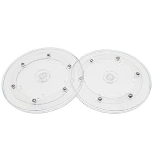gwyan 2 pack 4" lazy susan turntables acrylic ball bearing 360 degree rotating tray for spice rack table cake kitchen pantry decorating (transparent)