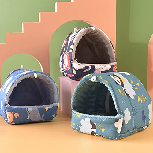 Guinea Pig Nest Cartoon Pattern Pet Hideout Warm Small Animal Hamster Squirrel Bed House Cage Valentine's Day/Mother's Day/Christmas/Birthday Gifts - Pink Fox L