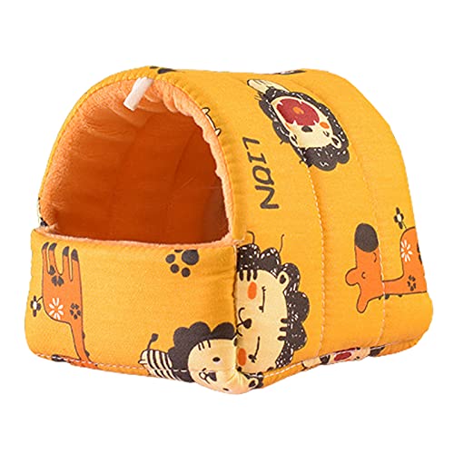 Guinea Pig Nest Cartoon Pattern Pet Hideout Warm Small Animal Hamster Squirrel Bed House Cage Valentine's Day/Mother's Day/Christmas/Birthday Gifts - Pink Fox L