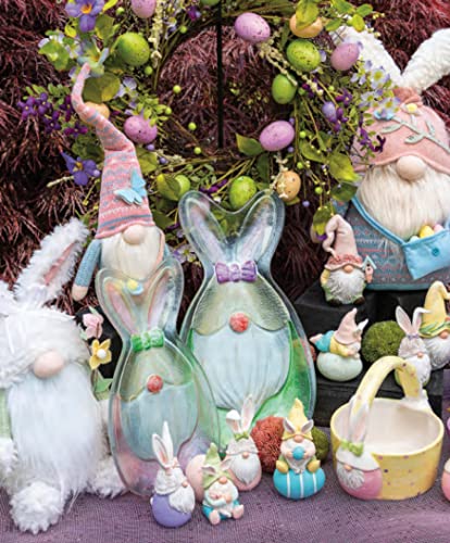 Boston International Easter Ceramic Candy Dish, 8 x 7-Inches, Bunny Gnomes