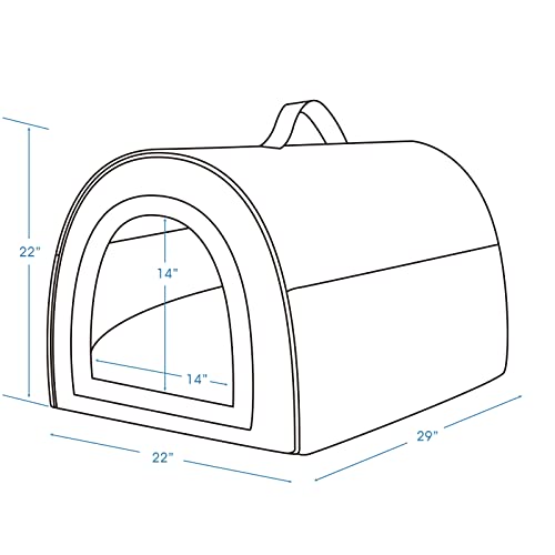 Jiupety Medium Dog House, 2 in 1 Dog House, L Size for Medium Dog, Portable Dog House for Medium Dogs, Brown