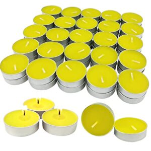 citronella tea lights: nostoson citronella tealights candles for indoor/outdoor,4 hour burning mini candles-pack of 50