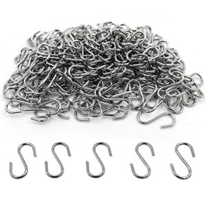 sourceton 200pcs 0.55 inch s hook connectors mini metal hook, connector, diy supplies, curtain hanging, key ring, jewelry connector, pet tag hook