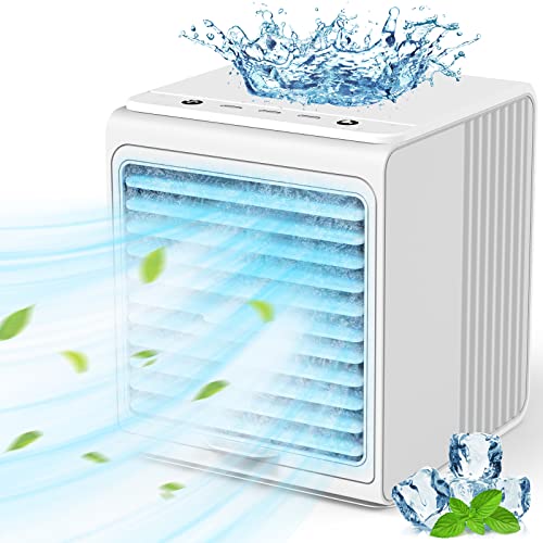 Breezewell Evaporative Air Cooler, 2000mAH Battery Powered Small Room Cooler w/Humidifier