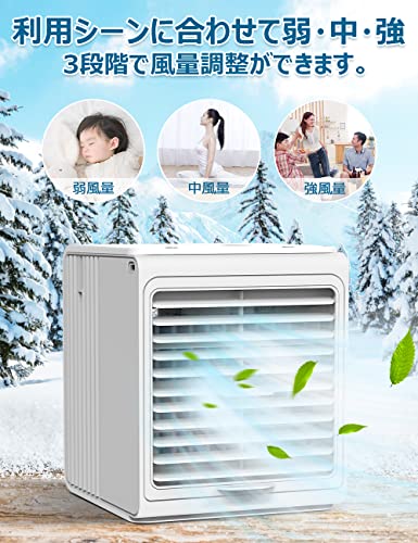 Breezewell Evaporative Air Cooler, 2000mAH Battery Powered Small Room Cooler w/Humidifier