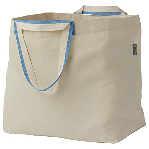 I-K-E-A Foldable SPIKRAK Shopping Bags, Reusable Grocery Tote Bag Lightweight Strong & Durable Cotton Natural 13 Gallon, Large 2 Pack, Medium