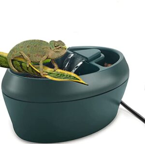 midogat 2 in 1 reptile water dispenser with treats trough, chameleon water fountain, lizard drinker provided flowing water for turtle snake spider frog gecko