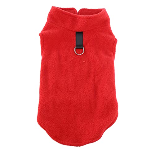 Dog Vest Soft Casual Fleece Clothes for Small Dogs Solid Color Dog T-Shirt Dogs Harness Chihuahua Pullover Coat