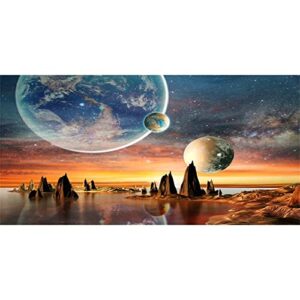awert 36x18 inches galaxy aquarium background space theme view of the planets from earth fish tank background hot desert terrarium background