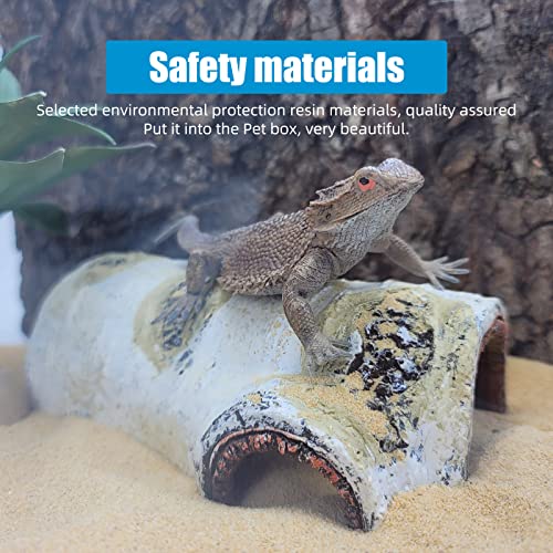 Bluecoco Reptile Tank Accessories Reptile Hide Basking Platform for Terrariums & Aquariums Bearded Dragons Gecko Frog Snake Hermit Crabs Turtle (Tree Holes)