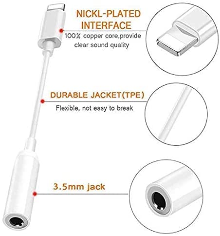 [Apple MFi Certified] Lightning to 3.5 mm Headphone Jack Adapter 3 Pack, Headphone Adapter for iPhone to 3.5mm Audio Aux Jack Adapter Dongle Cable Converter for iPhone 14 13 12 11 XR XS X 8 7 iPad