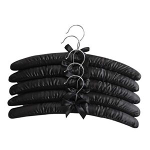uniqal pqzatx 15 inch large satin padded hangers,silk hangers for wedding dress clothes,coats,suits,blouse (black,5 pack)