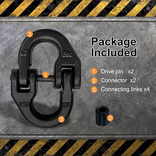 lifgarfe 2pcs 1/2inch Hammerlock Coupling Connector Link Safety Chain Adapter Connector Link Hammerlock Tow Hitch