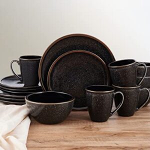 Mikasa Barrett 16 Piece Dinnerware Set, Service For 4, Black