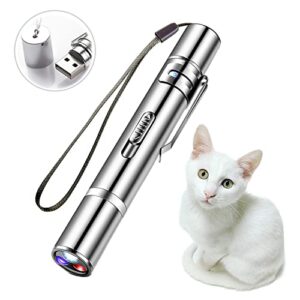 Laser Pointer for Cats Dogs, Cat Laser Toy, Interactive Cat Toys for Indoor Cats Dogs, Red Lazer Pointer Kitten Toys,Cat Laser Pointer Laser Light for Cats USB Rechargeable