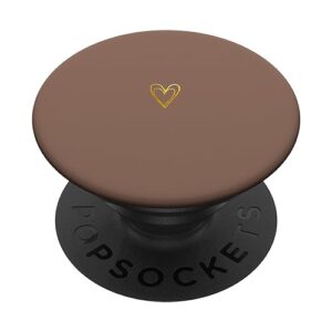 cute heart 90s brown tan chocolate taupe solid aesthetic popsockets standard popgrip