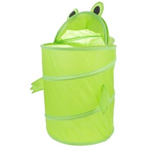 mesh laundry hamper: animal storage basket frog design collapsible laundry basket easy to open and fold flat for storage toy and dirty laundry bucket clothes cotton laundry basket