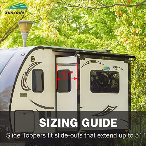 Suncode Black Slide Topper Awning RV Slide Out Protection Slideout Cover Connect Design for RVs,Travel Trailers,5th Wheels,and Motorhomes 5'7" (5'1" Fabric)