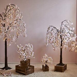 LITBLOOM Lighted Tree with Cherry Blossom 180 Fairy Lights 4FT, Pink Flower Faux Tree Lights for Indoor Outdoor Home, Wedding, Party Decoration