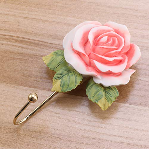 TOYANDONA 2pcs Resin Rose Flower Hooks Wall Mounted Clothes Towels Sundries Hat Key Hanger for Hanging Coat Hat Key Towel Handbag