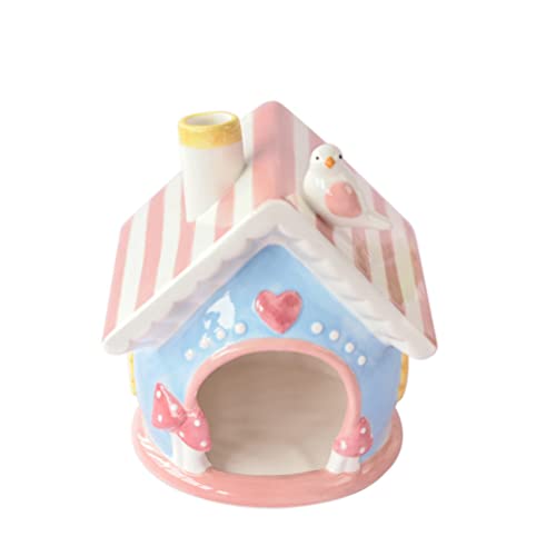 balacoo Large Ceramic Hideout Large Ceramic Hideout Ceramic Hamster House Pet Hideout: Mini Hamster Hamster Sleeping Bed Mini Hut Cage Summer Cooling Hideaway for Chinchilla Small Animal