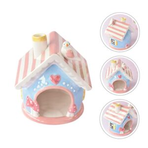 balacoo Large Ceramic Hideout Large Ceramic Hideout Ceramic Hamster House Pet Hideout: Mini Hamster Hamster Sleeping Bed Mini Hut Cage Summer Cooling Hideaway for Chinchilla Small Animal