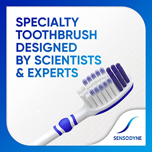 Sensodyne Extra Whitening Toothpaste - 4 Oz x 3 and Soft Toothbrush Pack - 2 Count Bundle