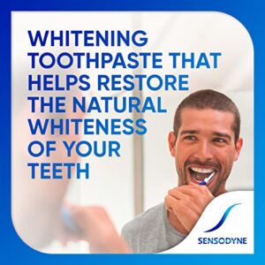 Sensodyne Extra Whitening Toothpaste - 4 Oz x 3 and Soft Toothbrush Pack - 2 Count Bundle