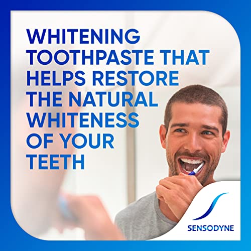 Sensodyne Extra Whitening Toothpaste - 4 Oz x 3 and Soft Toothbrush Pack - 2 Count Bundle