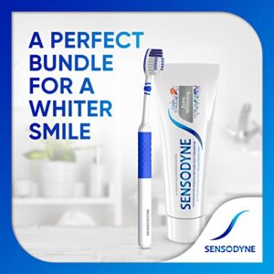 Sensodyne Extra Whitening Toothpaste - 4 Oz x 3 and Soft Toothbrush Pack - 2 Count Bundle