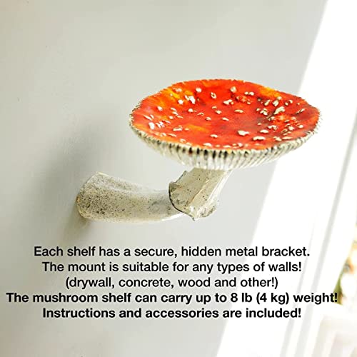 Floating Shelves, ?2022? Cute Room Decor, Floating Shelf, Whimsical Mushroom , Wall Mounted, Creative Art Rack for Living Room Kitchen Bathroom (ALL-3PCS)