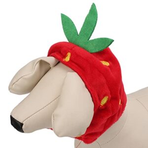 Cat Dog Strawberry Hat Adjustable Comfortable Pet Costume Decoration Headgear for Daily Wear Birthday Party