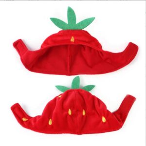 Cat Dog Strawberry Hat Adjustable Comfortable Pet Costume Decoration Headgear for Daily Wear Birthday Party