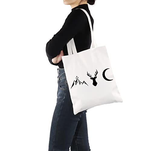 G2TUP S-JM Gift S-JM Book Series Symbols Reusable Canvas Tote Bag Bookish Gift Shopping Handbag (S-JM Symbols Handbag)