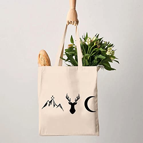 G2TUP S-JM Gift S-JM Book Series Symbols Reusable Canvas Tote Bag Bookish Gift Shopping Handbag (S-JM Symbols Handbag)